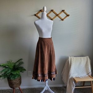 Leather Suede cowhide skirt